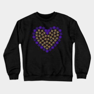 Violet snowflakes fancy heart Crewneck Sweatshirt